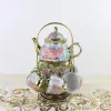 European-style ceramic coffee sets, Middle Eastern electroplated 13-piece cup and plate sets, afternoon tea sets, flower tea cups, wedding gifts, Medley 011 Application Scenario